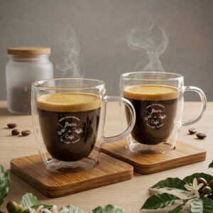 Lot de 2 tasses double paroi